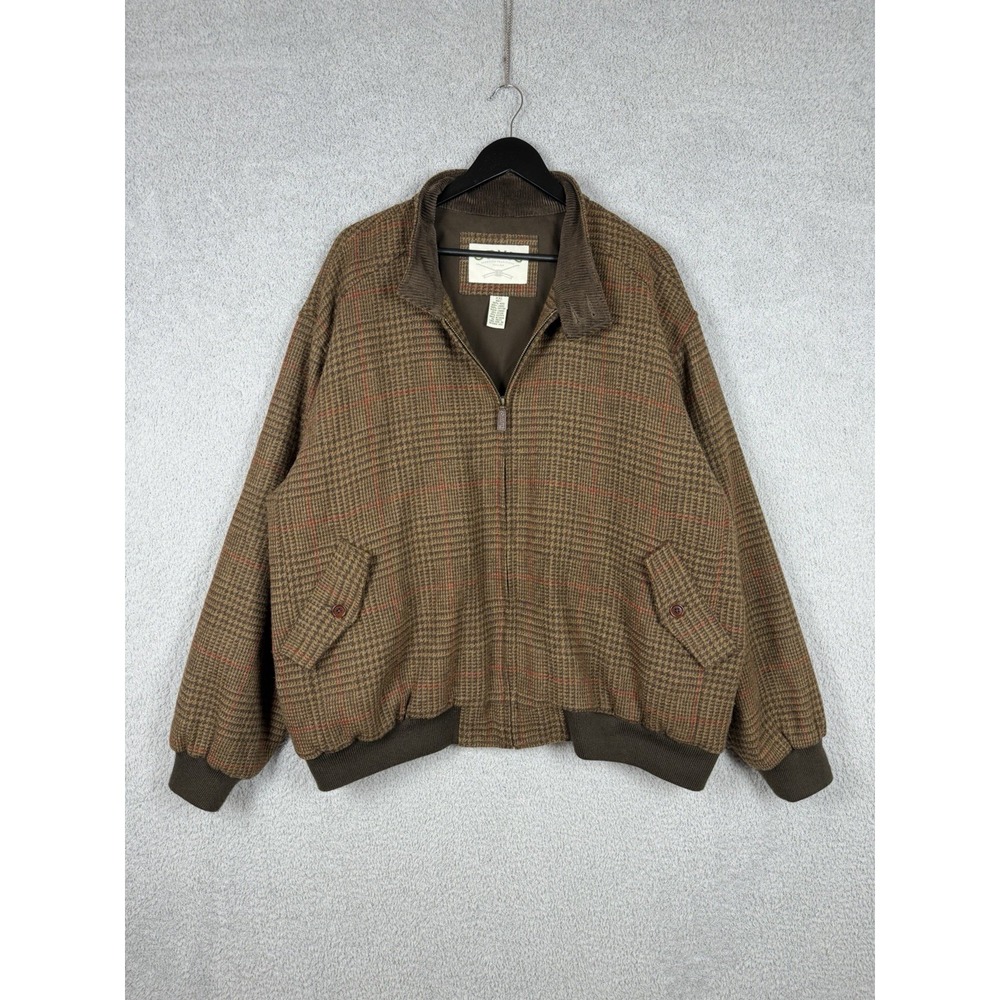 Orvis Brown Plaid Bomber Jacket
